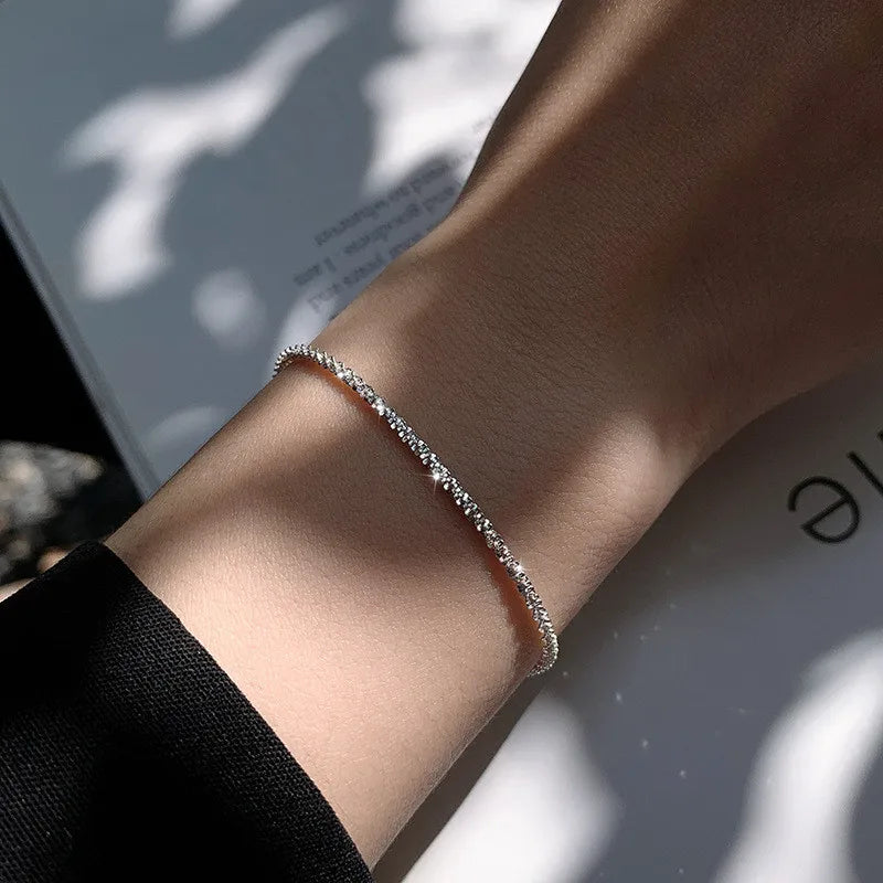 Neues Armband aus 925er-Sterlingsilber, 1,5 mm, glänzendes Armband für Ihre Frau, Wasserschmuck, Geschenk