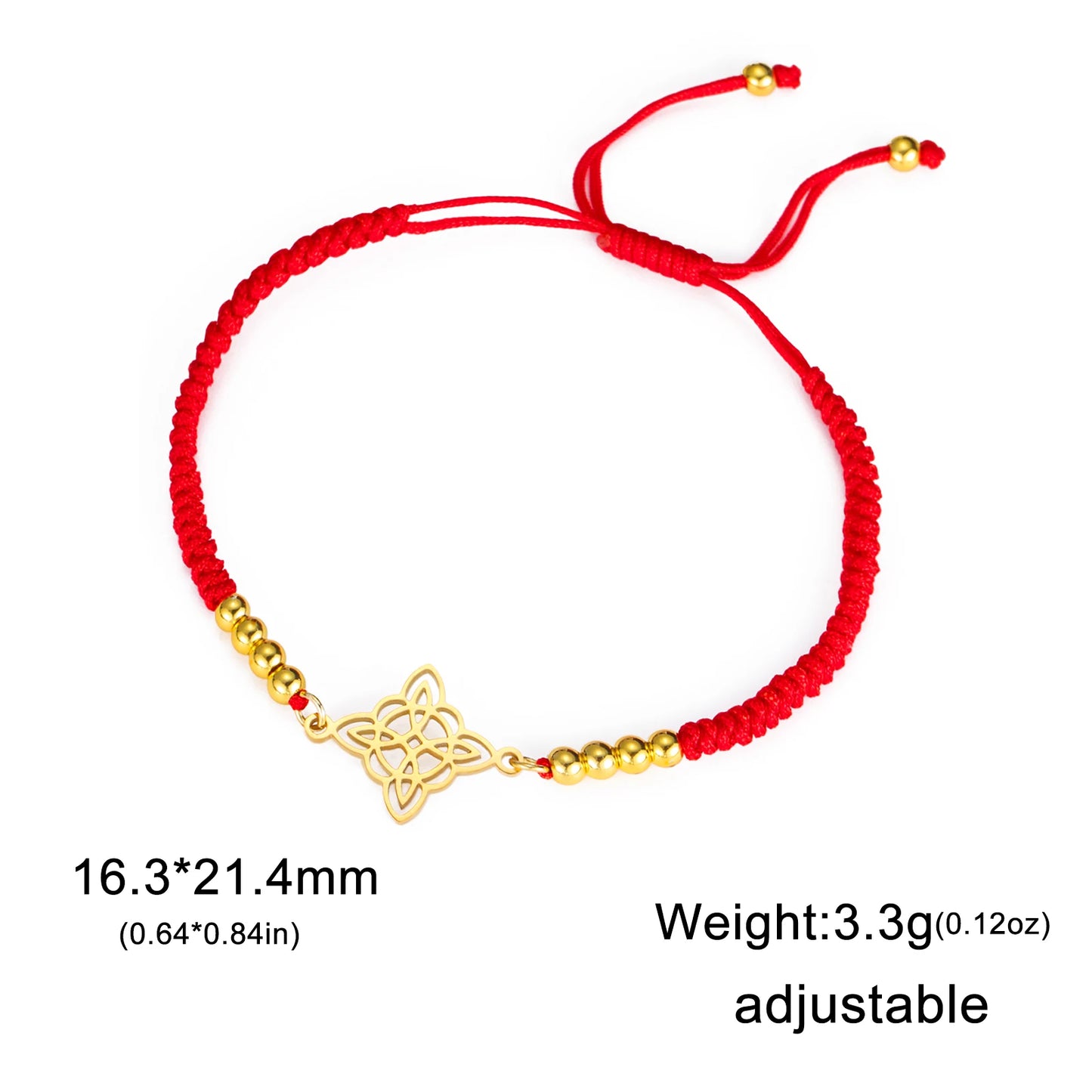 LIKGREAT Armband mit irischem Hexenknoten für Damen und Herren, keltischer Knoten, gewebtes Seil, Schmuck, Edelstahl, Amulett, Talisman, Geburtstagsgeschenk