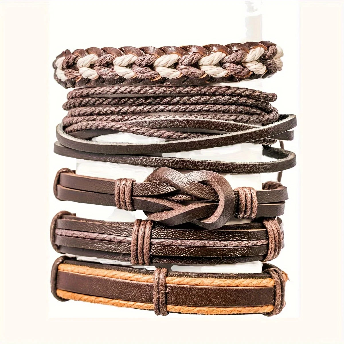20 Stück geflochtene Lederarmbänder für Männer und Frauen, Wickelholzperlen, Manschettenarmband, Hanfschnüre, ethnischer Tribal-handgefertigter Wickelarmband-BH