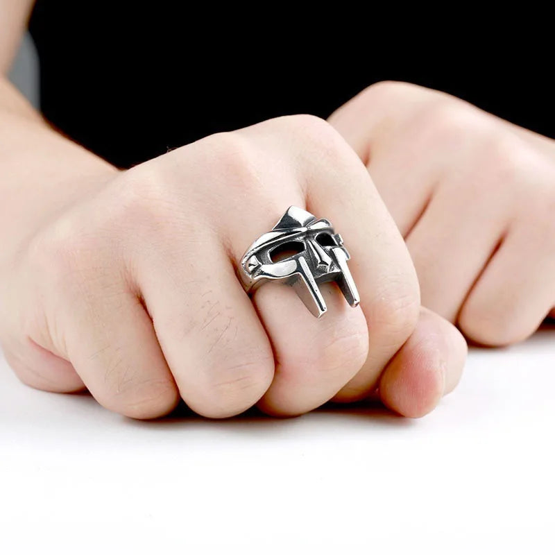 Vintage Klassische Goth Hip Hop Mf Doom Maske Ringe Für Männer Jungen Punk Ägyptischen Pharao Edelstahl Ring Mode Schmuck Geschenke