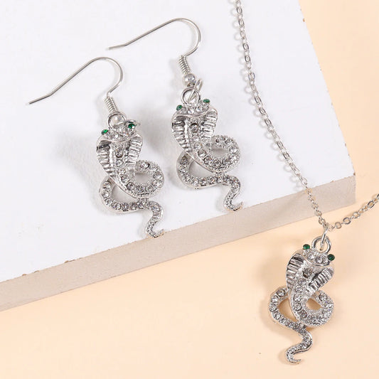 Neue Mode Gold/Silber Farbe Schmuck Set exquisite Schlange Tier Halskette & Ohrring elegante Frauen Schmuck Party Geschenke