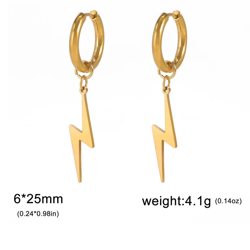 Edelstahl-Ohrringe, blitzbeschichtete Creolen für Frauen und Mädchen, 2023, Trend-Charm-Ohrringe, Schmuck, Party, beste Geschenke