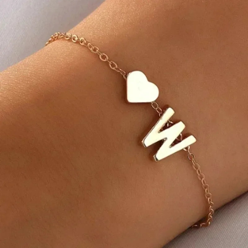 26 englische Anfangsbuchstaben-Armbänder für Liebhaber, Männer und Frauen, 2025, neue einfache DIY-Armbänder mit personalisiertem Namen, Legierung, Schmuck