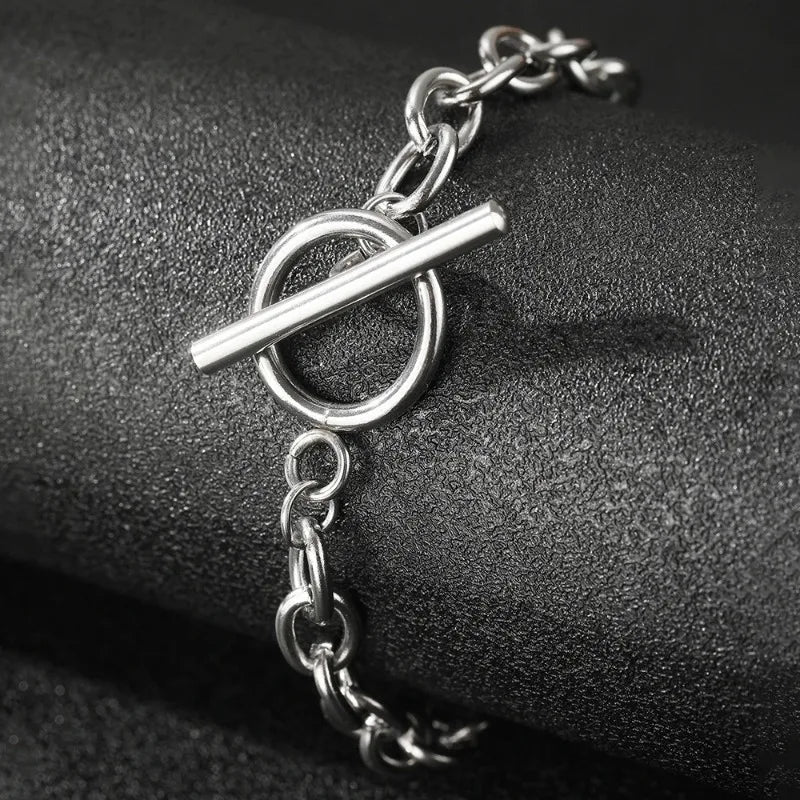 Neue Edelstahl-Armbänder, minimalistisches Design, OT-Schnallenkette, lichtecht, hochwertige Armbänder für Frauen, Schmuck, Party-Geschenke