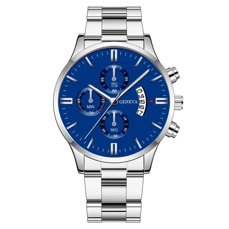 Mode herren uhren luxus silber edelstahl quarz armbanduhr mann business uhr für männer kalender uhr reloj hombre
