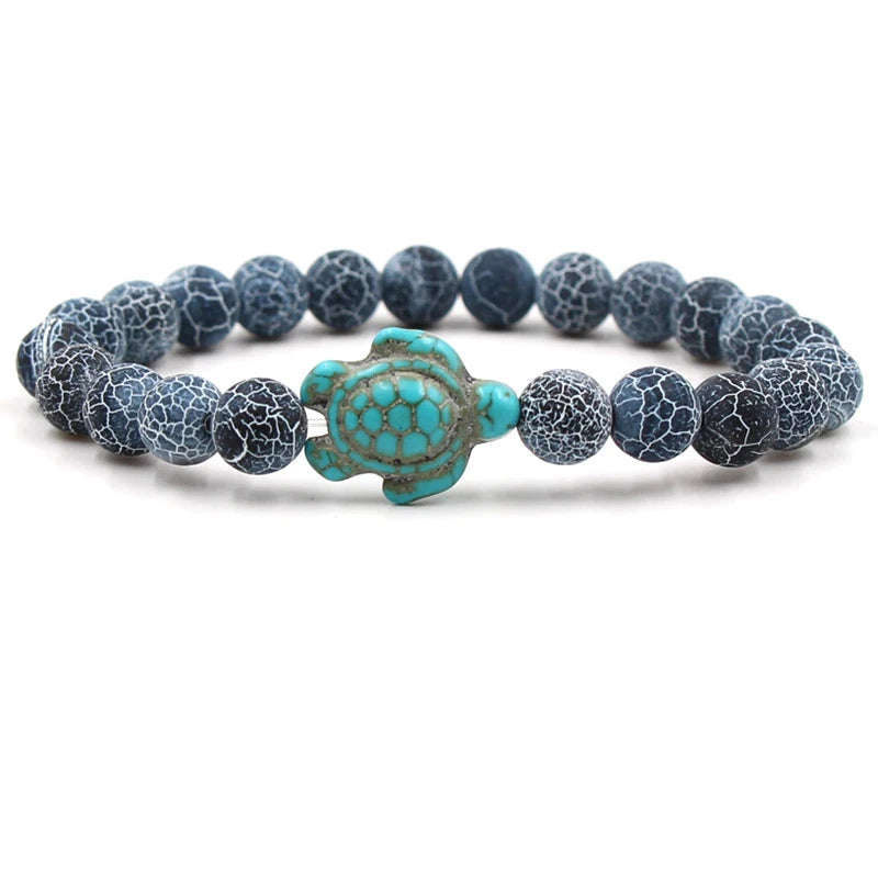 Neue Meeresschildkröte Perlen Armbänder Für Frauen Männer Klassische 14 Farben Naturstein Elastische Freundschaft Armband Strand Schmuck Geschenke