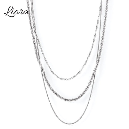 Mehr schicht ige Schlangen kette Halskette für Frauen Männer Silber Farbe Edelstahl Choker Charm Halskette weiblichen Hip Hop Schmuck
