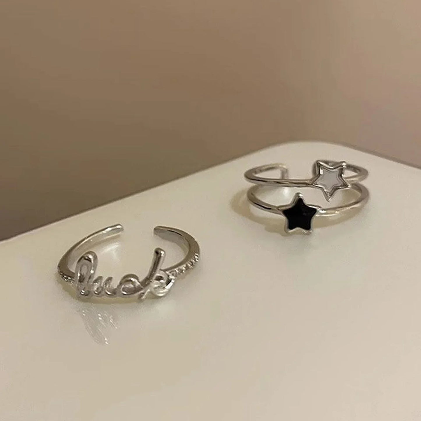 Mode offenen Ring Stern Zirkon Kristall ringe für Frauen Mädchen Doppels chicht ästhetischen Schmuck kpop neuen Trend y2k Accessoires
