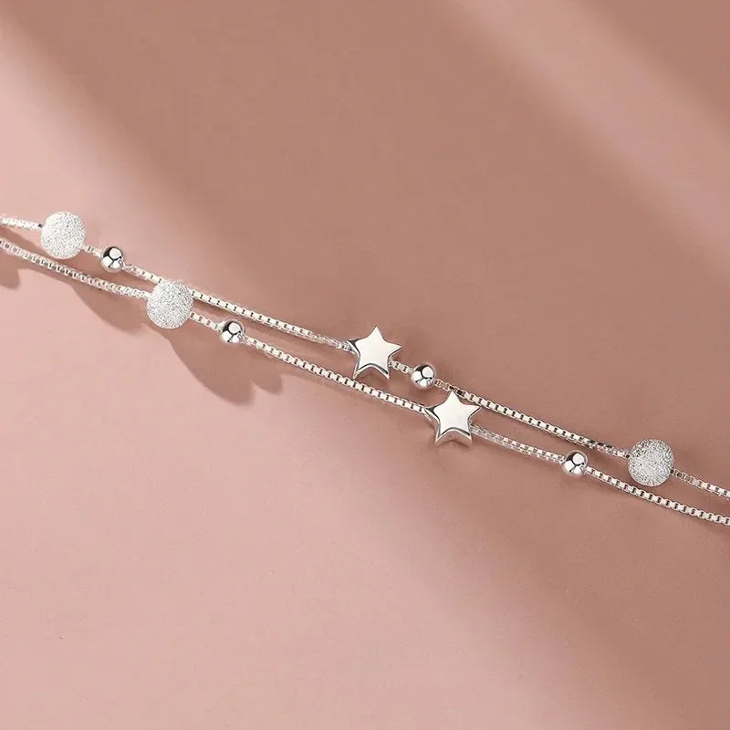 925er Sterlingsilber, schöne Sterne, Armbänder für Frauen, koreanischer Modedesigner, Party, Hochzeit, Schmuck, Urlaubsgeschenke