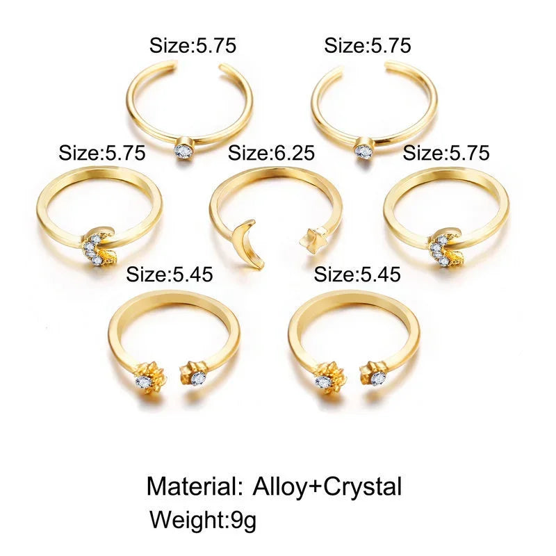 Boho Gold Farbe Herz Ringe Set Für Frauen Vintage Geometrische Kreuz Perle Schmetterling Finger Ringe Weibliche Trendy Schmuck Geschenk