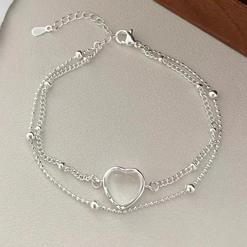 Panjbj sterling silber linie extrem feines armband für frauen lieben haert perle koreanisch ins süßes schmuck geschenk drops hipping