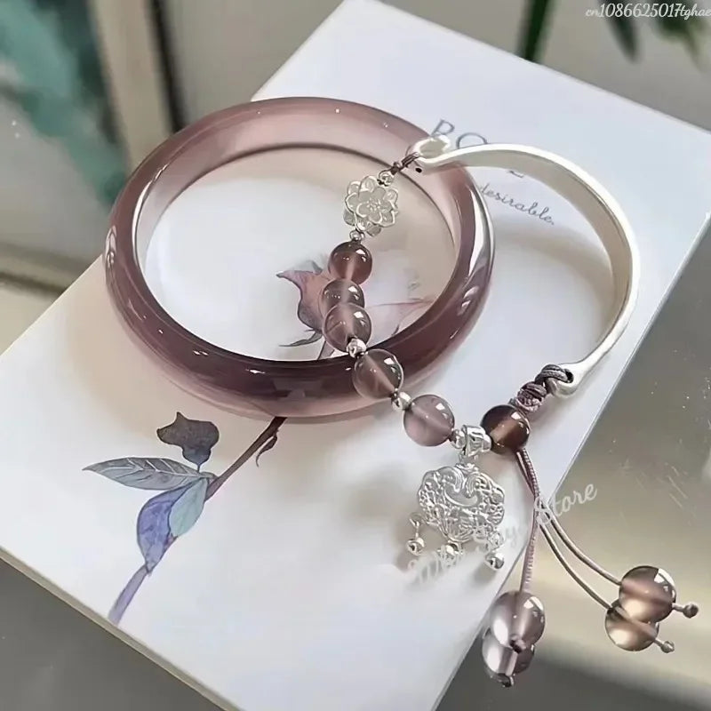 Retro Quaste Glocken Armreif für Frauen Chinesischen Stil Fuchs Armband Kristall Glas Perlen Kette Armband Schmuck Geschenke Armbänder 1pc