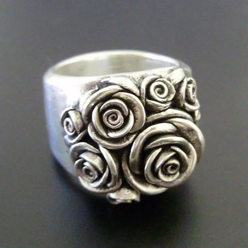 Retro Bohemian Legierung Blume Damen Metall Ring Vintage Geschnitztes Design Einzigartiges Mädchen Geschenk Weibliche Punk Ringe Schmuck Alem Ov Esperadda