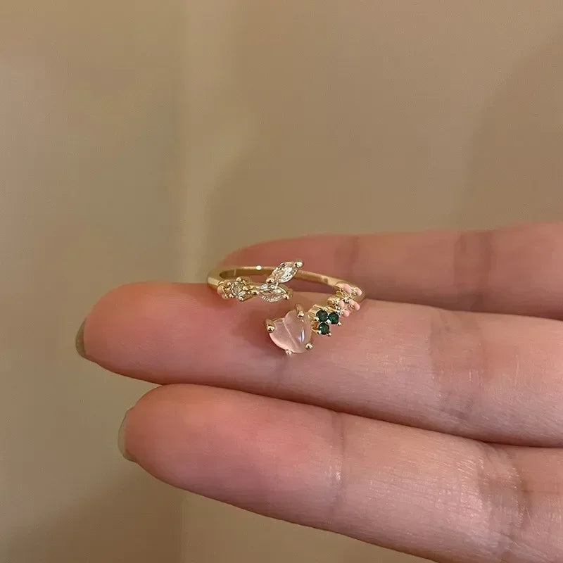 Y2k Unregelmäßige Offene Ringe Kristall Herz Bogen Schlange Finger Ringe für Frauen Mädchen Kpop Süße Trendy Ästhetischen Schmuck Geschenk Großhandel