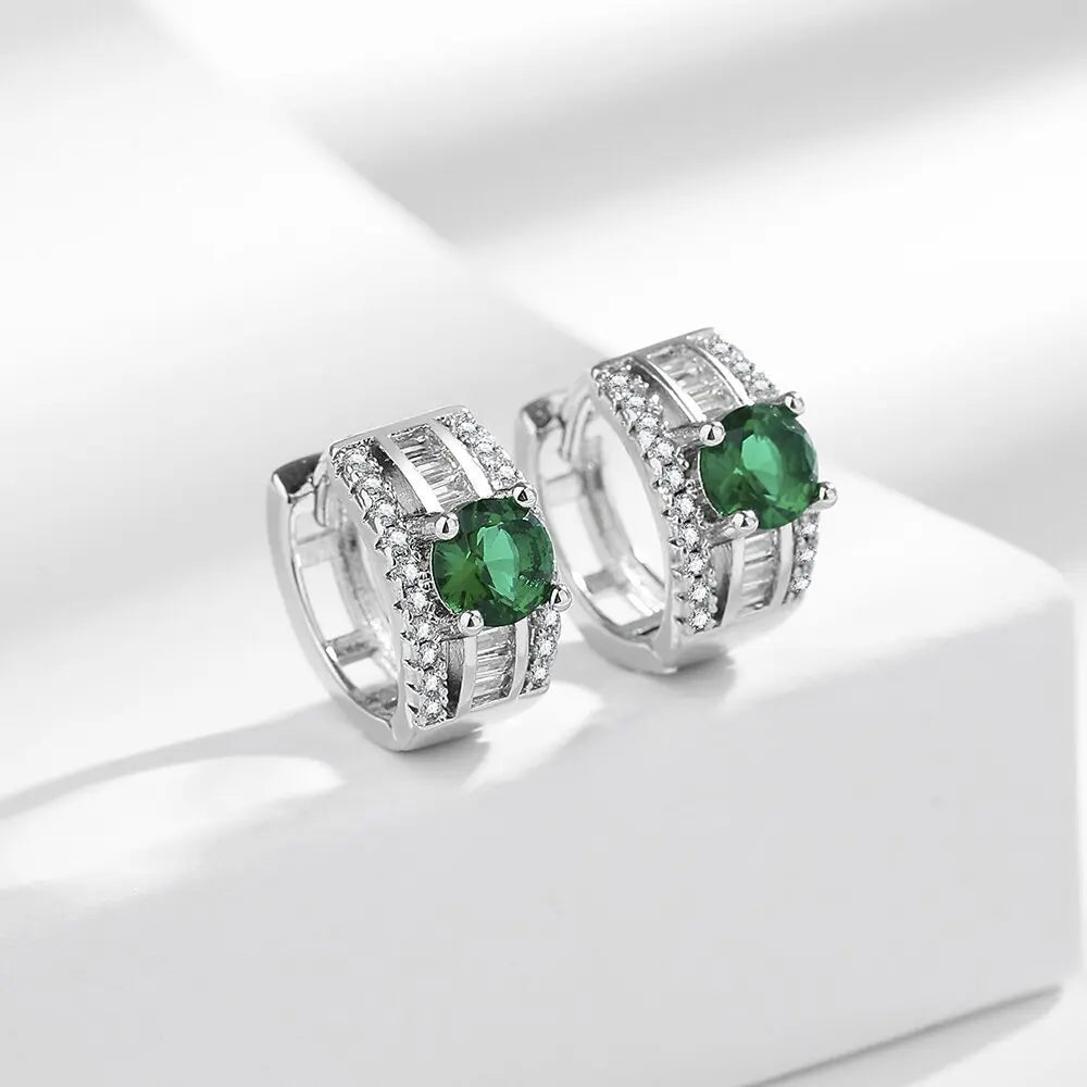 Creolen aus 925er-Sterlingsilber, Nadel, rosa Kristall, Herz-Creolen für Damen, modische geometrische Anhänger-Ohrringe, Luxus-Schmuck, Geschenke