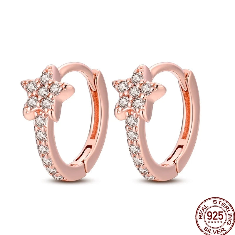 Ohrnadel aus 925er-Sterlingsilber, minimalistisch, gedreht, rund, Gold, Creolen, modisch, Zirkon, Ohrschnalle, Hochzeit, Damenschmuck, Geschenk