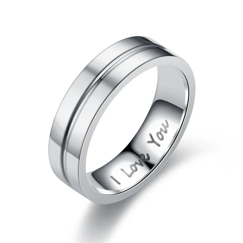 Mode Edelstahl Paar Verlobungsringe für Frauen Männer Kristall ICH LIEBE DICH Ring 2022, Hochzeit Schmuck Zubehör Geschenke