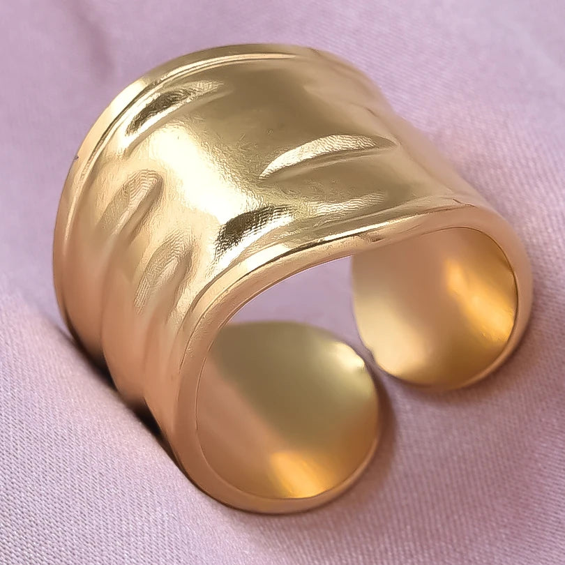 1/2/3 stücke mischen Farbe klobigen breiten Ring offene Edelstahl ringe für Frauen Männer Accessoires unregelmäßige Oberfläche kpop Modeschmuck