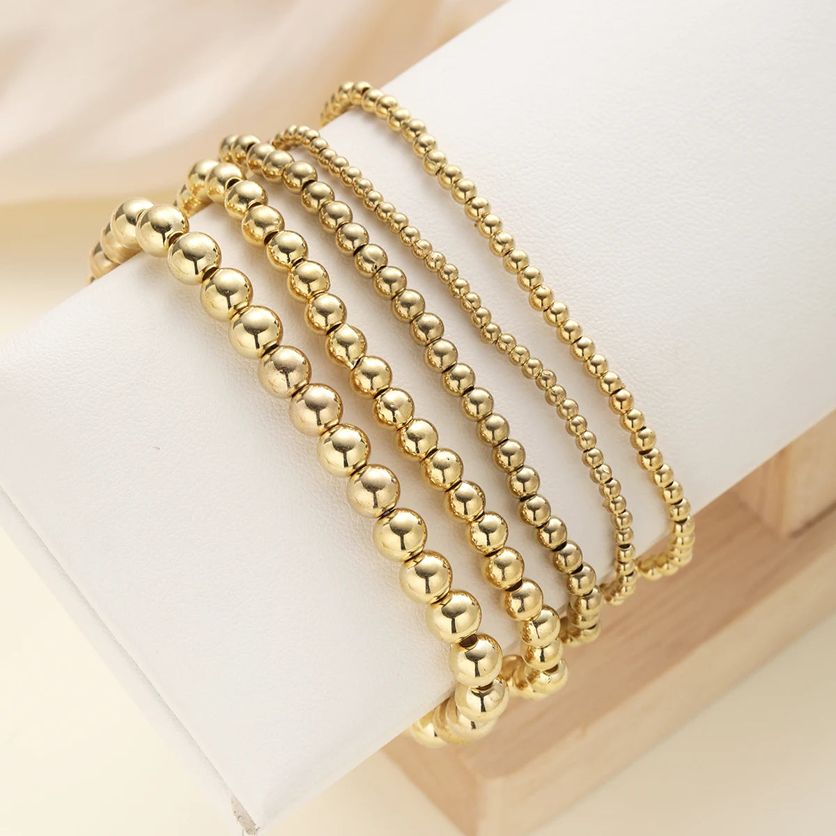 5 teile/satz Vintage Perlen Armbänder für Frauen Männer Einfache Punk Gold Splitter Farbe Handgemachte Ball Armband Party Mode Schmuck Geschenke