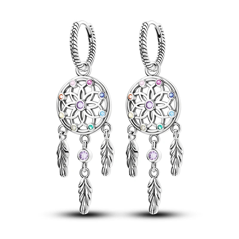 2025 neue 925 Sterling Silber Creolen Blumen Zirkon Tropfen Ohrringe Stud Für Frau Feine Geburtstag Hochzeit Schmuck Geschenke