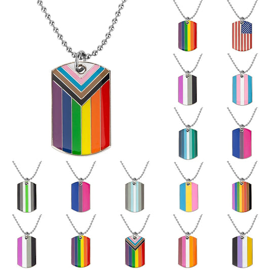 Transgender Regenbogen Pansexueller Stolz Genderqueer Stolz Asexueller Anhänger Halskette Regenbogen Herz Halskette für Frauen Schmuck