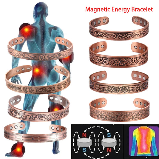 Vintage-Armband mit magnetischer Energie im europäischen und amerikanischen Stil, antikes Kupfer-Magnet-Trendaccessoire