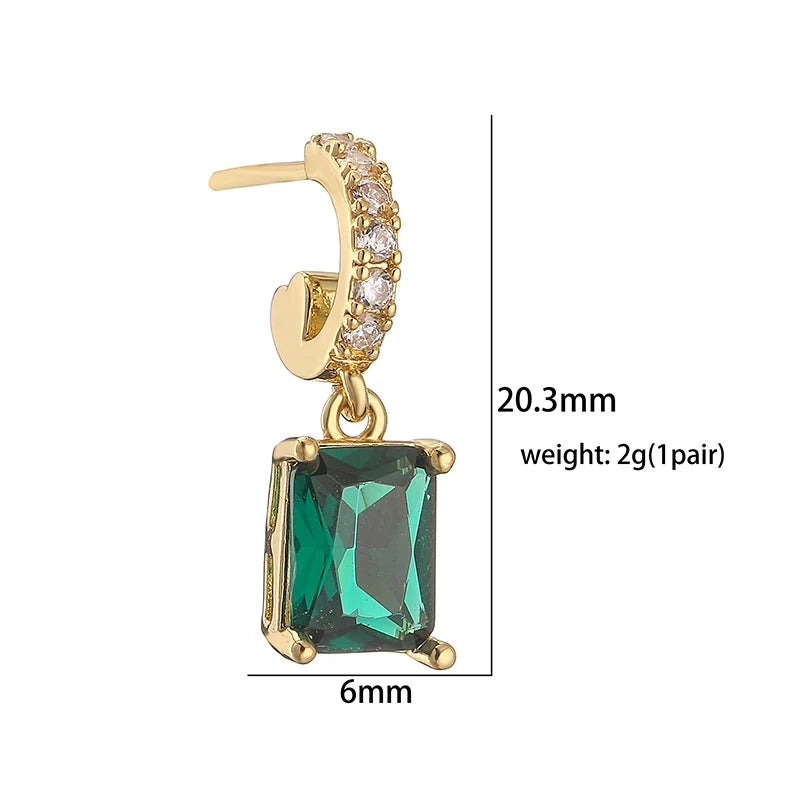Hecheng, Schmuck Set Frauen Halskette Ohrringe Armband Ring Stud Hoop Tennis Halsreif grünen Stein Herz Hochzeits feier Luxus