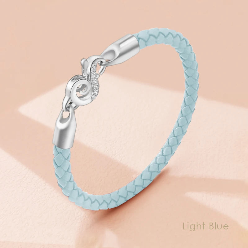 Neue 100% S925 Sterling Silber Haken Armband für Frauen Echtes Geflochtenes Leder Armband Weibliche Mode Schmuck Weihnachten Geschenke