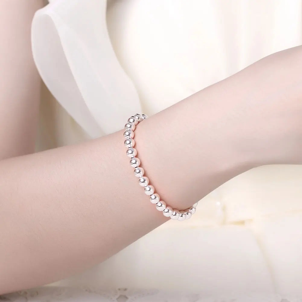 925 Sterling Silber 6 MM Perle Perlen frauen Armbänder auf Hand Designer Schmuck Damen 2022 Trend Freies Verschiffen Einzelteile schmuck