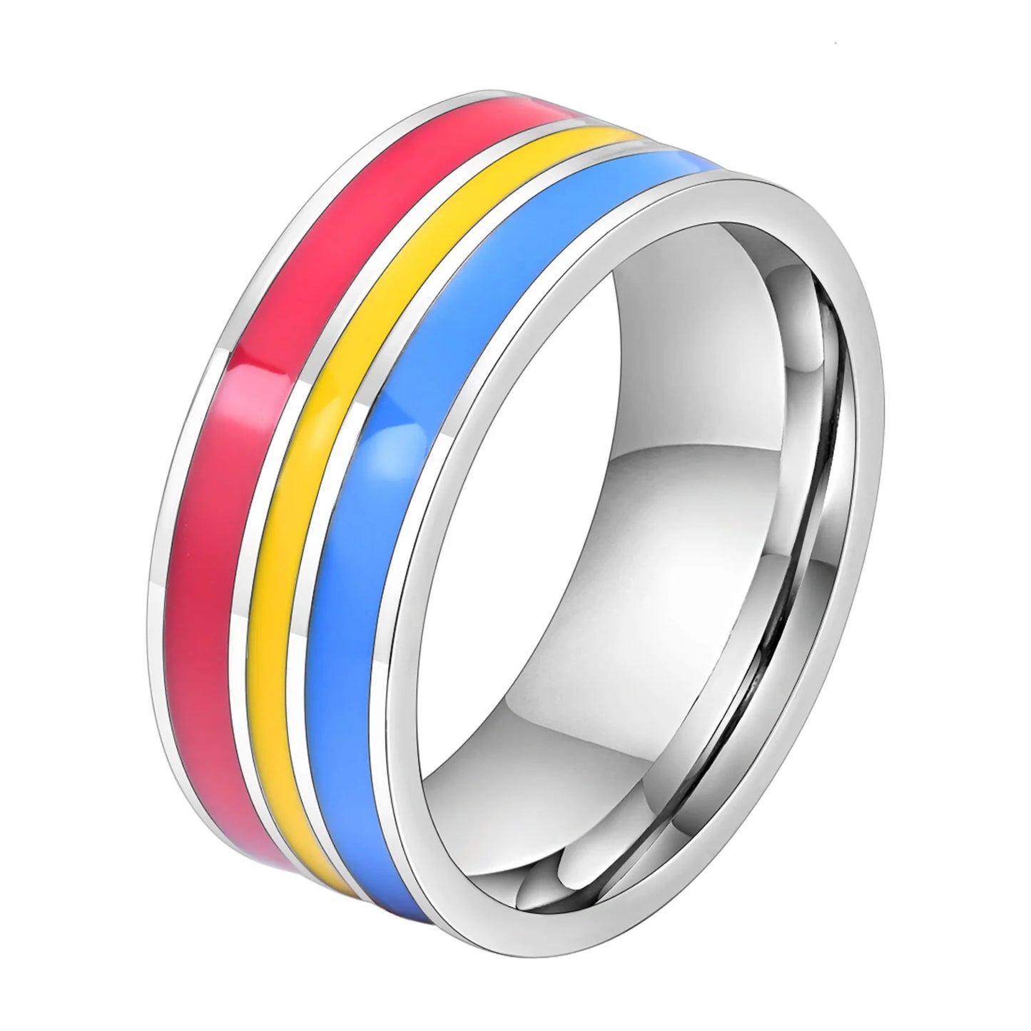 Lesbener LGBT-Ring aus Edelstahl für Frauen, Paare, Stolz, Liebesversprechen, Band, Streifen, Flagge, Farbe, Verlobungsringe
