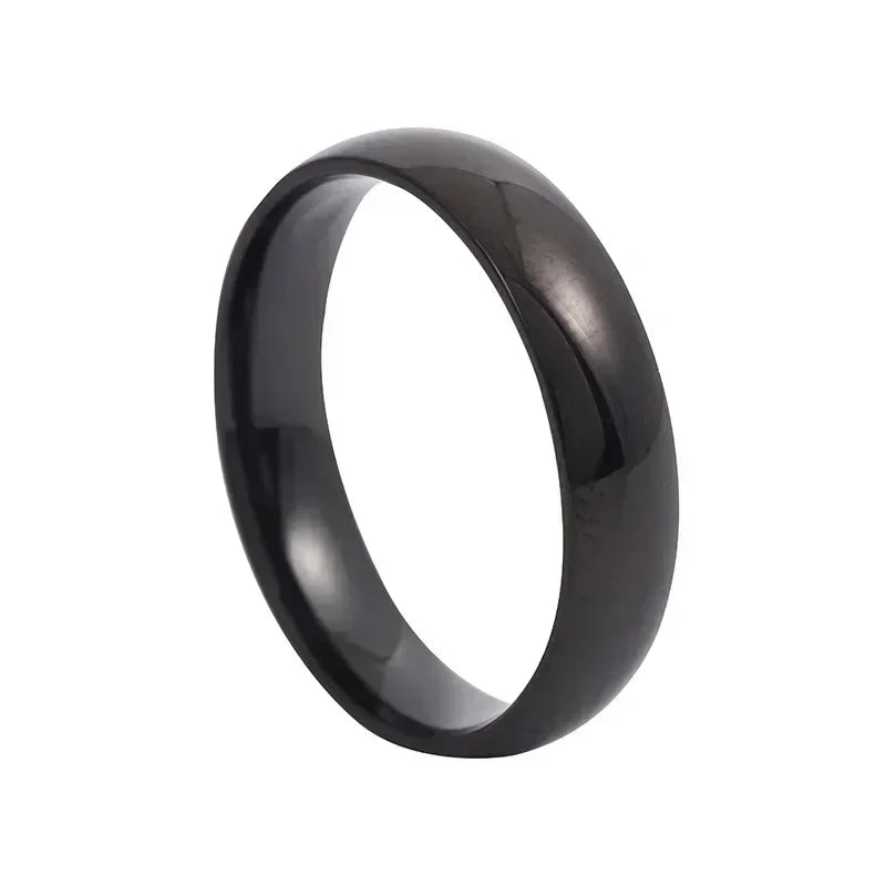 Modischer, schlichter, glatter Edelstahlring für Damen und Herren, klassische Paarringe, Hochzeit, Verlobung, Schmuck