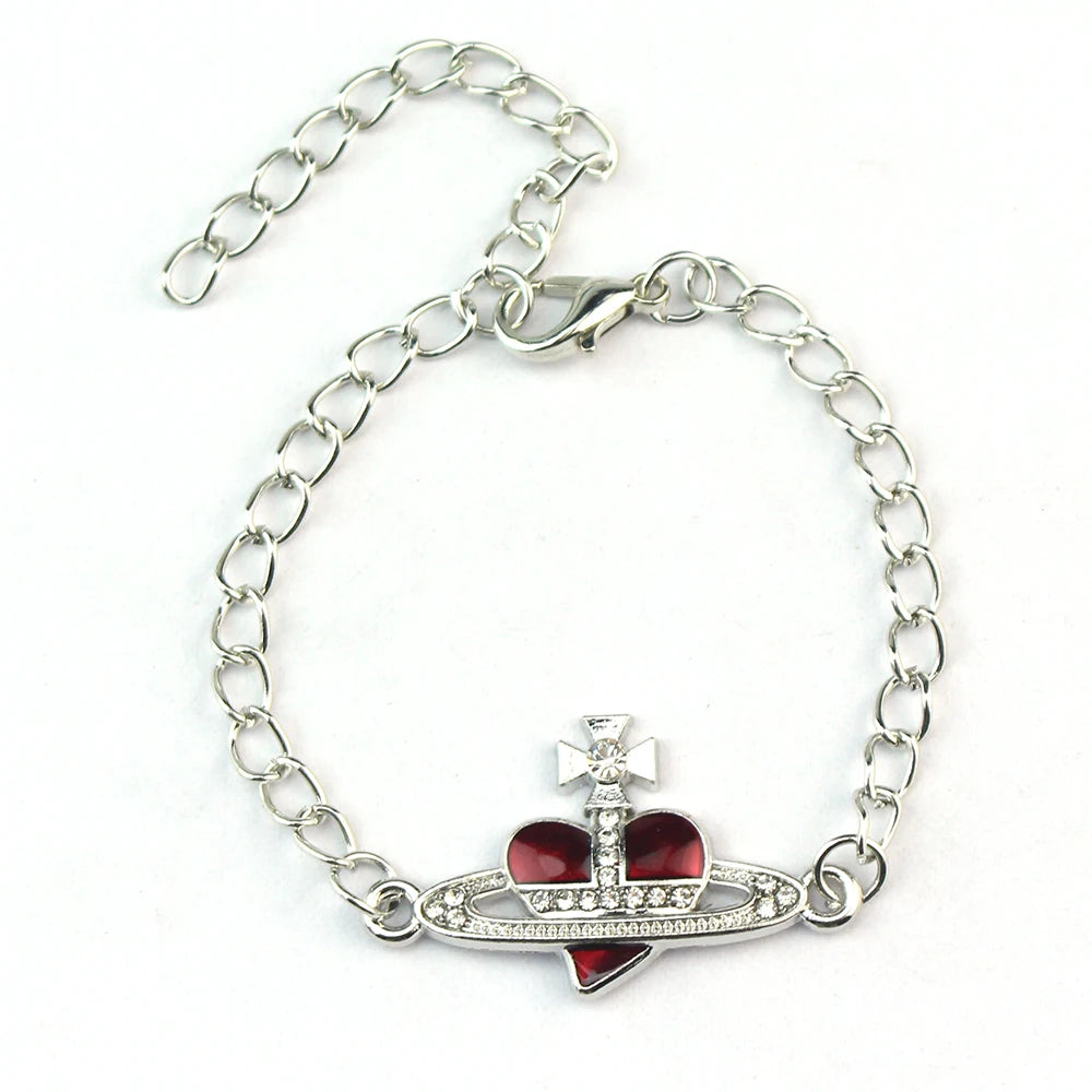 Trendiges Armband Saturn Strass Kristall Planet Saturn Anhänger für Frauen Mode Charm Schmuck Geschenk
