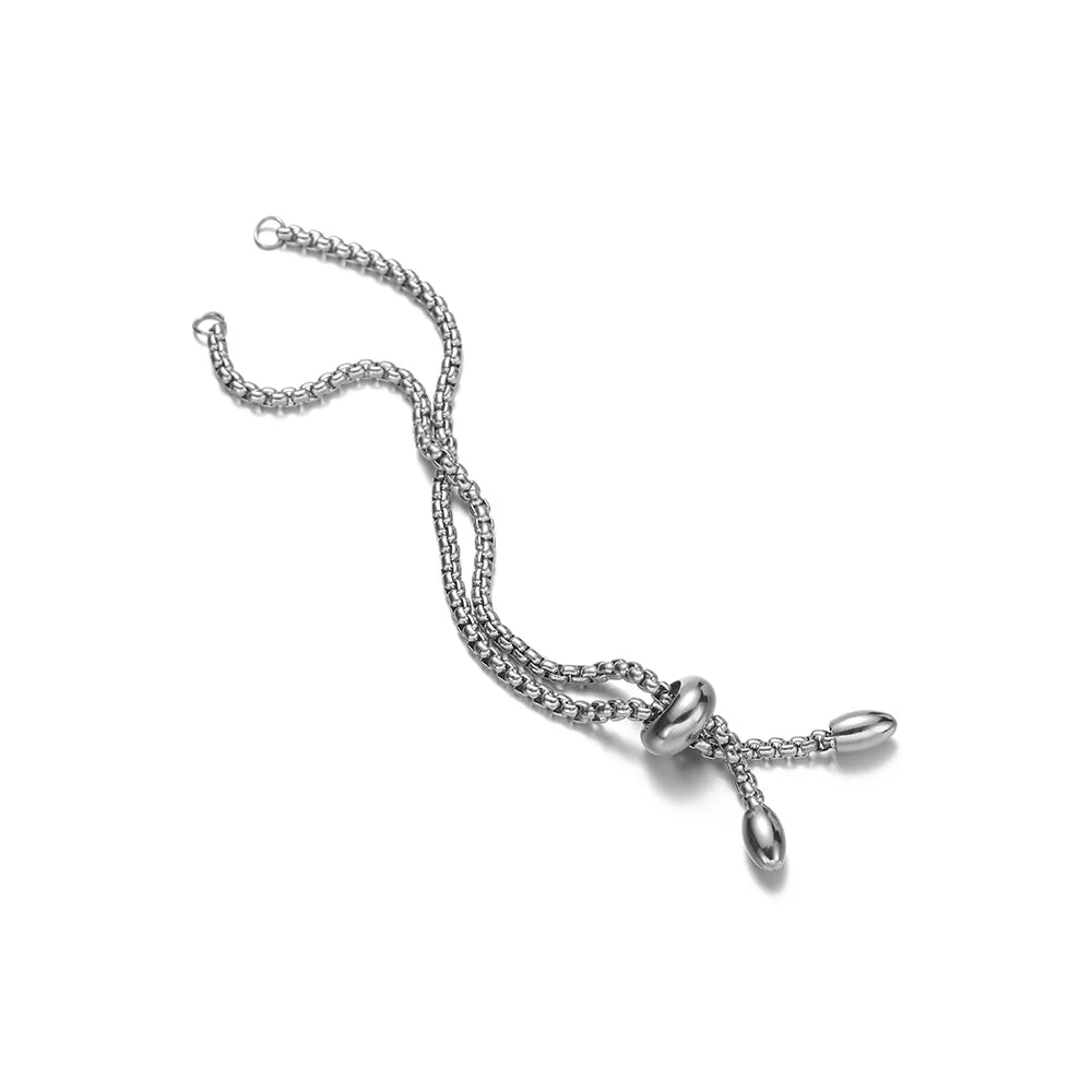 3 Teile/los Vergoldet Edelstahl Einstellbare Armbänder Schieber Ketten für Frauen Mann Armband Schmuck Party Hochzeiten Geschenke Groß