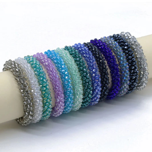 Boho Elastische Armbänder & Armreifen Für Frauen Vintage Stretch Böhmischen Femme Kristall Glas Perlen Armbänder Partei Schmuck Geschenk
