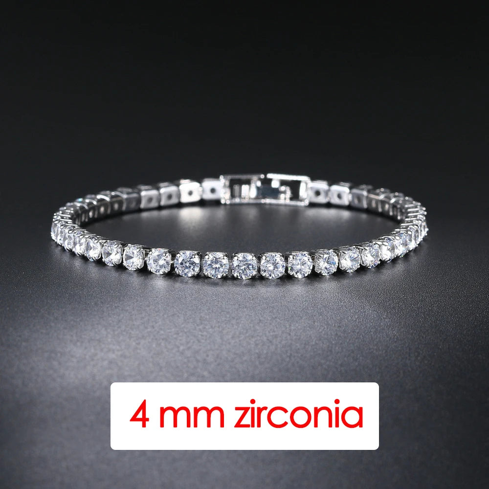 Hiphop Tennis Armband Homme Iced Out 3/4/5mm Zirkonia Herren Kristall Kette auf Der Hand Hip-hop Streetwear Schmuck Männlich H086