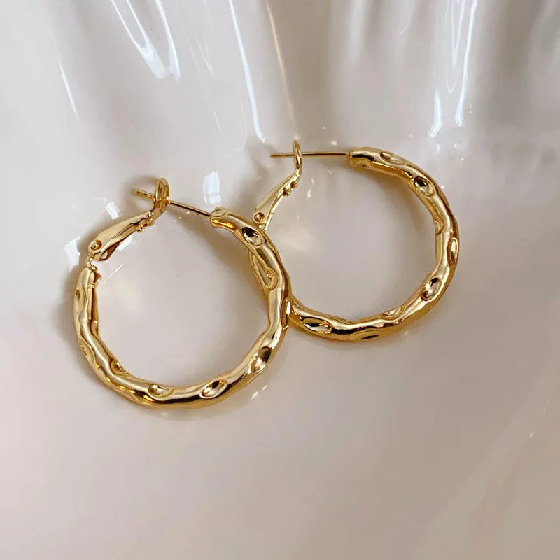 Mode Übertrieben Großen Kreis Creolen für Frauen Erklärung Schmuck Glatte Kreis Ohrringe Femme Boucles d'oreilles