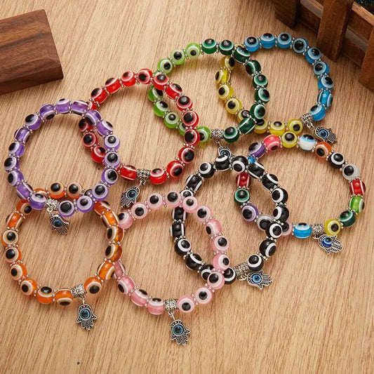 Türkische Lucky Evil Eye Armbänder für Damen und Herren, handgefertigtes Blue Eye Palm Armband, bringen Sie Glück, friedlicher Charm-Armband-Schmuck