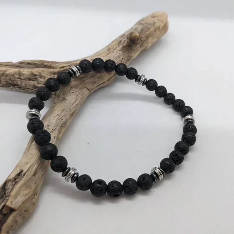 Hämatit Perlen Stretch Armband