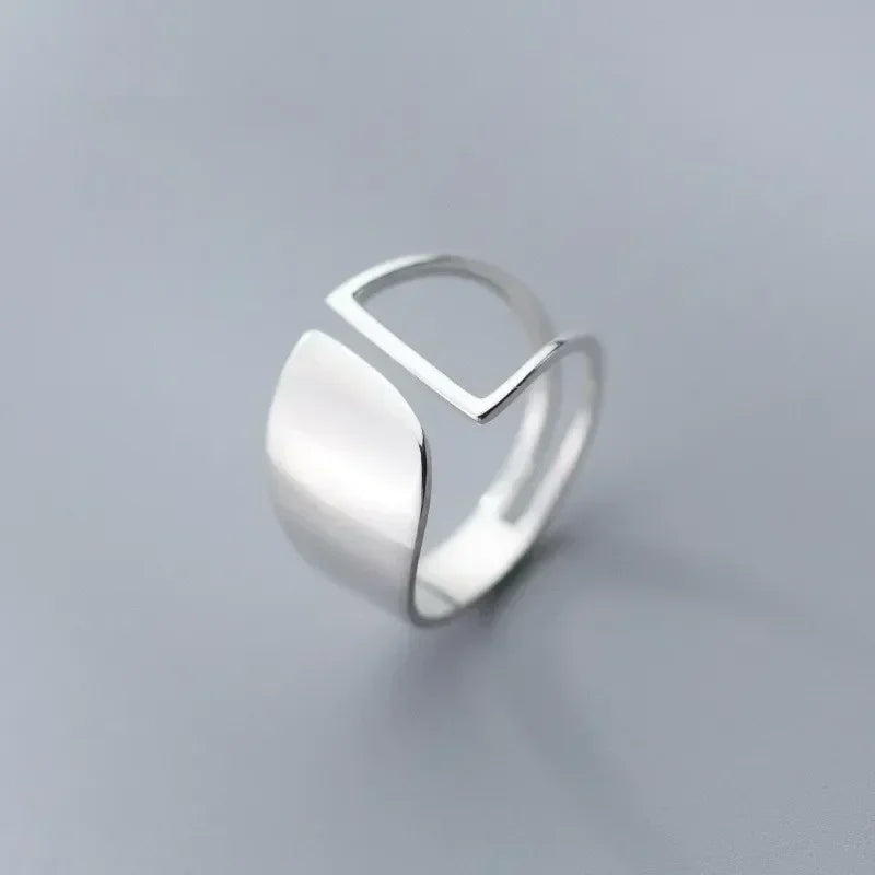 925 Sterling Silber einfache Punk Hohl ringe für Frauen geometrische Mode offen verstellbare handgemachte Party Schmuck Geschenk Allergie
