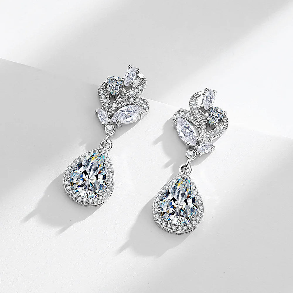 Creolen aus 925er-Sterlingsilber, Nadel, rosa Kristall, Herz-Creolen für Damen, modische geometrische Anhänger-Ohrringe, Luxus-Schmuck, Geschenke