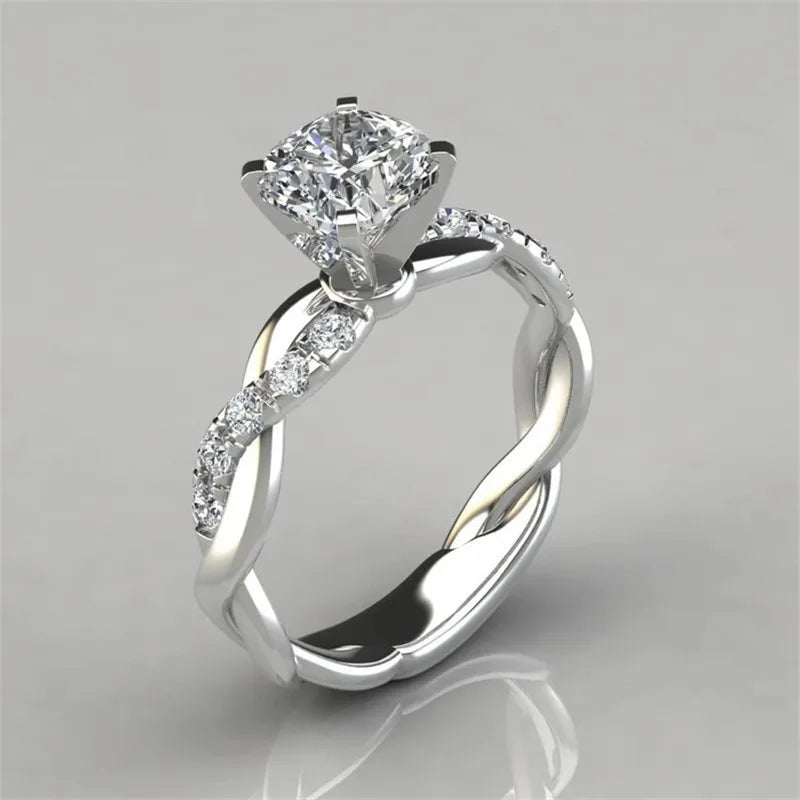 Mode Luxus Strass Ringe für Frauen Männer Koreanische Romantische Shiny Zirkon Kreuz Liebhaber Ring Engagement Hochzeit Schmuck Geschenk