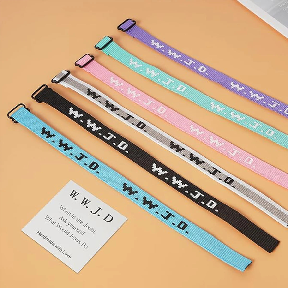 Harong WWJD verstellbare bunte Armbänder „What Wound Jesus Do“-Armbänder, inspirierender christlicher Schmuck, Geschenke für Damen und Herren