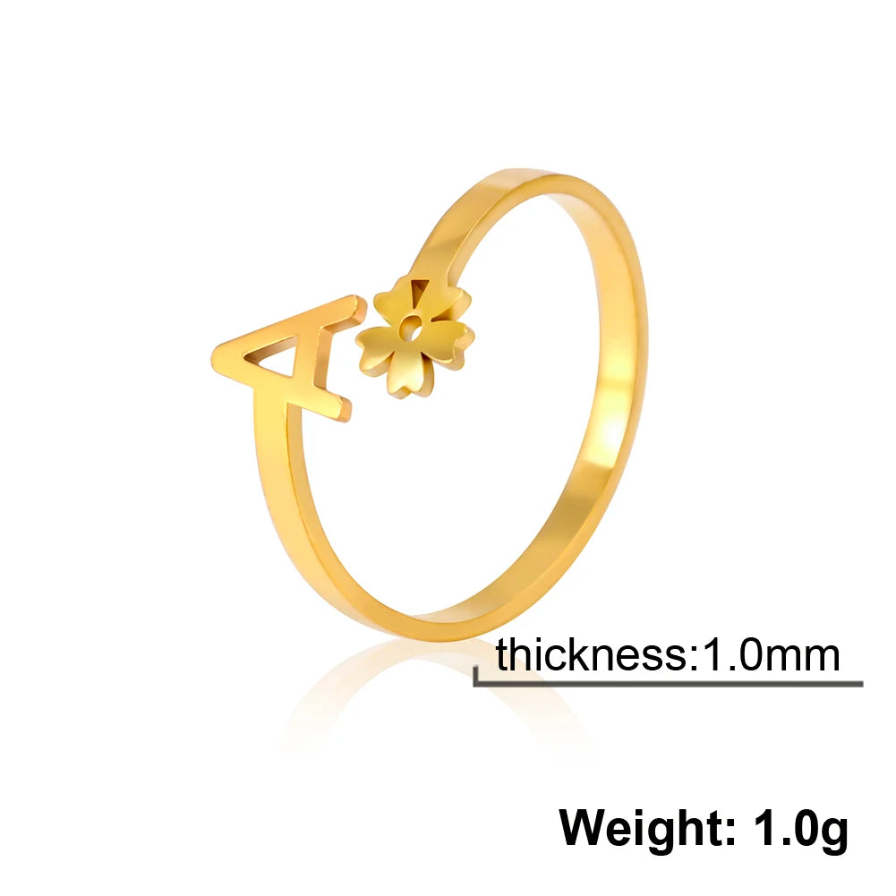 Kkjoy Mode Edelstahl Gold Farbe Initial A-Z Buchstaben Ringe Für Frauen Party Jahrestag Hochzeit Geschenk Schmuck Großhandel
