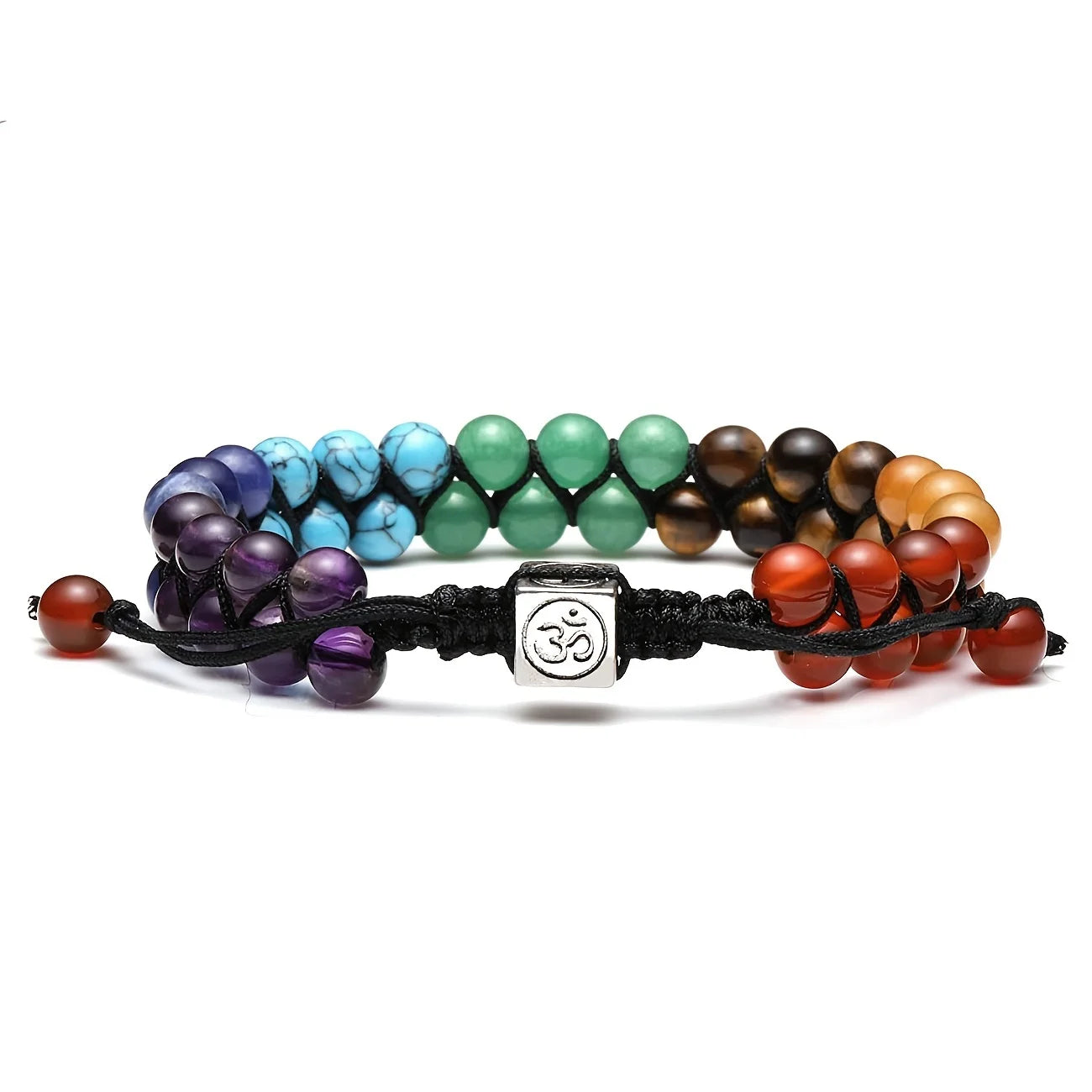 Top Plaza 7-Chakra-Behandlung Kristall-Armband Yoga Stein verstellbare Perlen Armband Meditation Entspannung Angst Damen-Armband