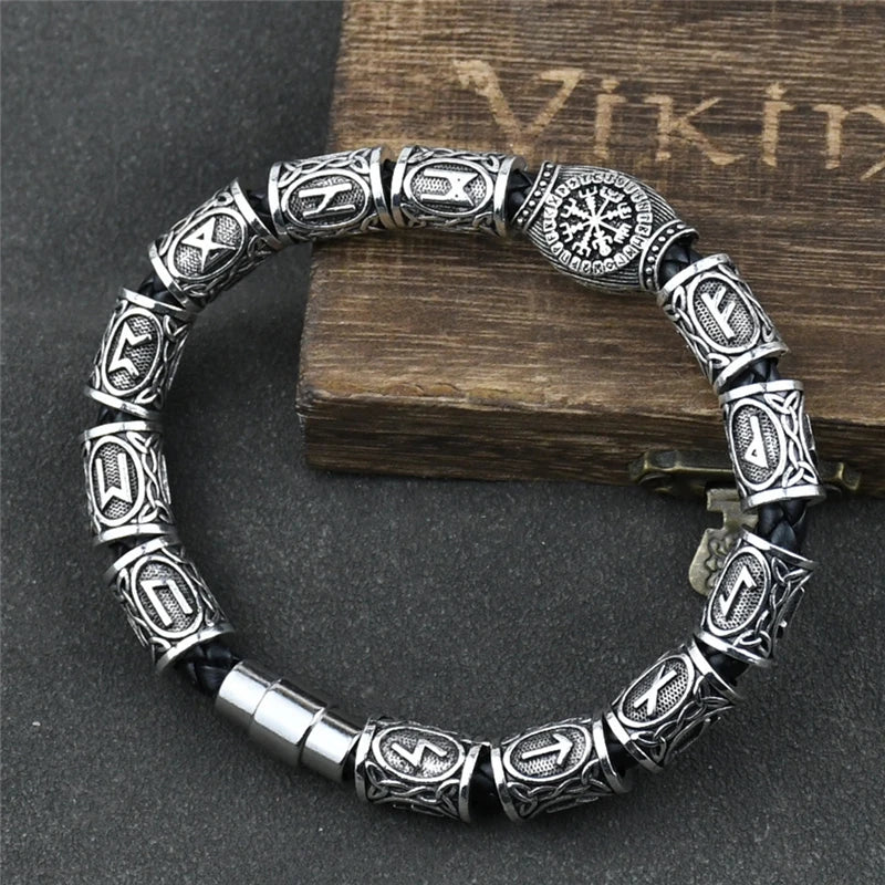 Nordisches Runen-Armband Vikingo 3 Stück/11 Stück/13 Stück/15 Stück Runen-Perlen Vegvisir Kompass Amulett Wikinger-Armband Slawisches Zubehör