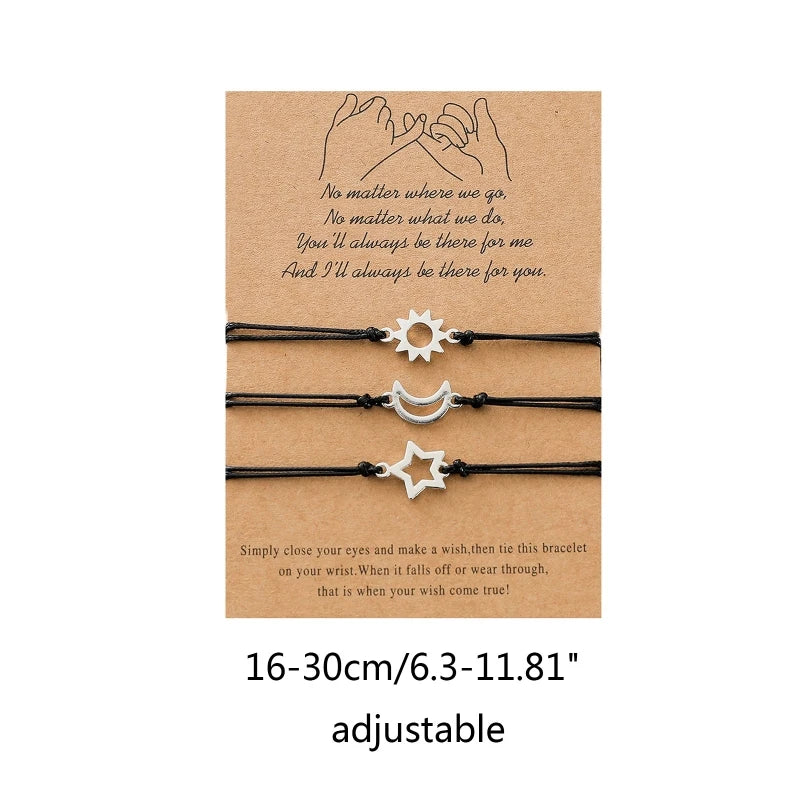 3 teile/los Freundschaft karte Armbänder Langstrecken beziehung versprechen Armband Party Geburtstags geschenk für beste Freunde Schwestern