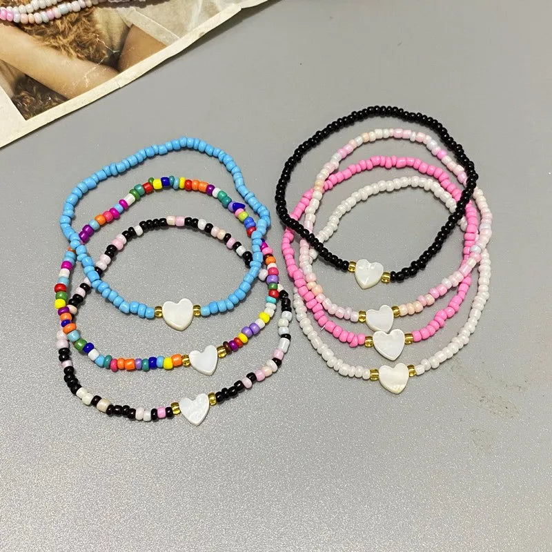 Natur Muschel Liebe Herz Armband für Mädchen Frauen Hand Schmuck Nette Romantische Handgemachte Armband Geschenk für Freund Großhandel