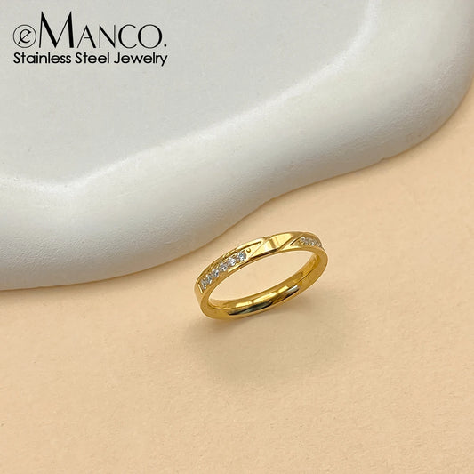 eManco 2025 NEUE Mode Ehering Für Frauen Mikro Gepflastert Cubiz Zirkon Finger Ringe Weibliche Engagement Schmuck