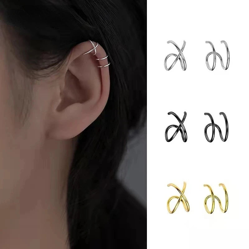 Edelstahl-Clip-Ohrringe für Frauen, hochwertig, kreativ, einfach, C, nicht durchdringend, Ohrclip, Manschette, Ohrschnalle, Trend, Schmuck, Geschenk