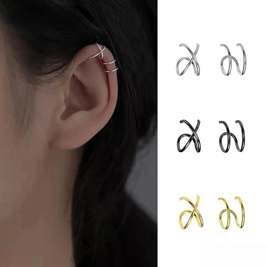Edelstahl-Clip-Ohrringe für Frauen, hochwertig, kreativ, einfach, C, nicht durchdringend, Ohrclip, Manschette, Ohrschnalle, Trend, Schmuck, Geschenk